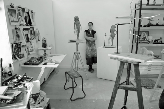Pilkington, Cathie, RA sculptor, 2014-09 bw 3